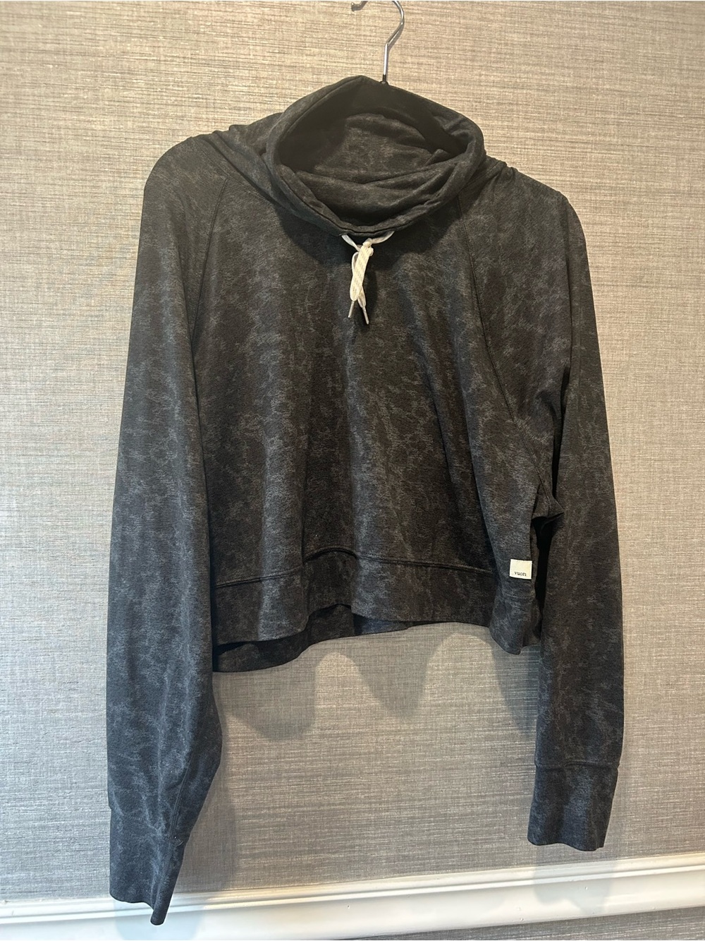 Vuori Cropped Cowl Neck Sweatshirt - Charcoal Wash